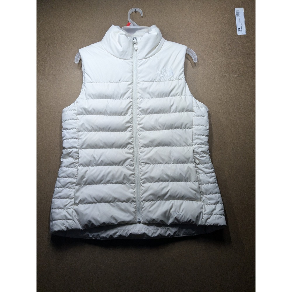 The North Face Womens 550 Down Puffer Vest Cream Size Medium Full Zip Insulated